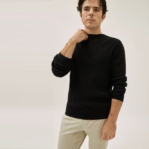 NWT Everlane The Waffle Long-Sleeve Crew Tee Black